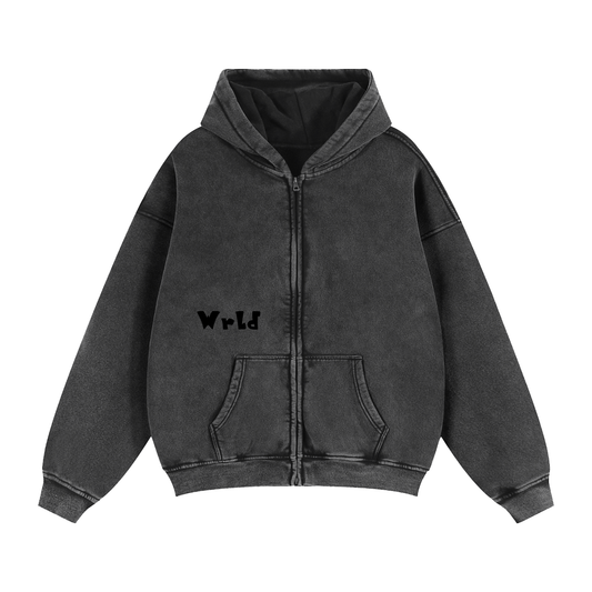 Zip-Through Boxy Hoodie