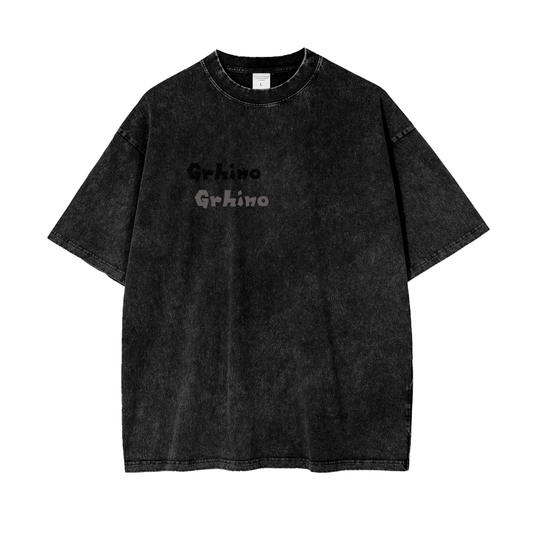 Oversize Snow Washed Grhino Wrld T-Shirt